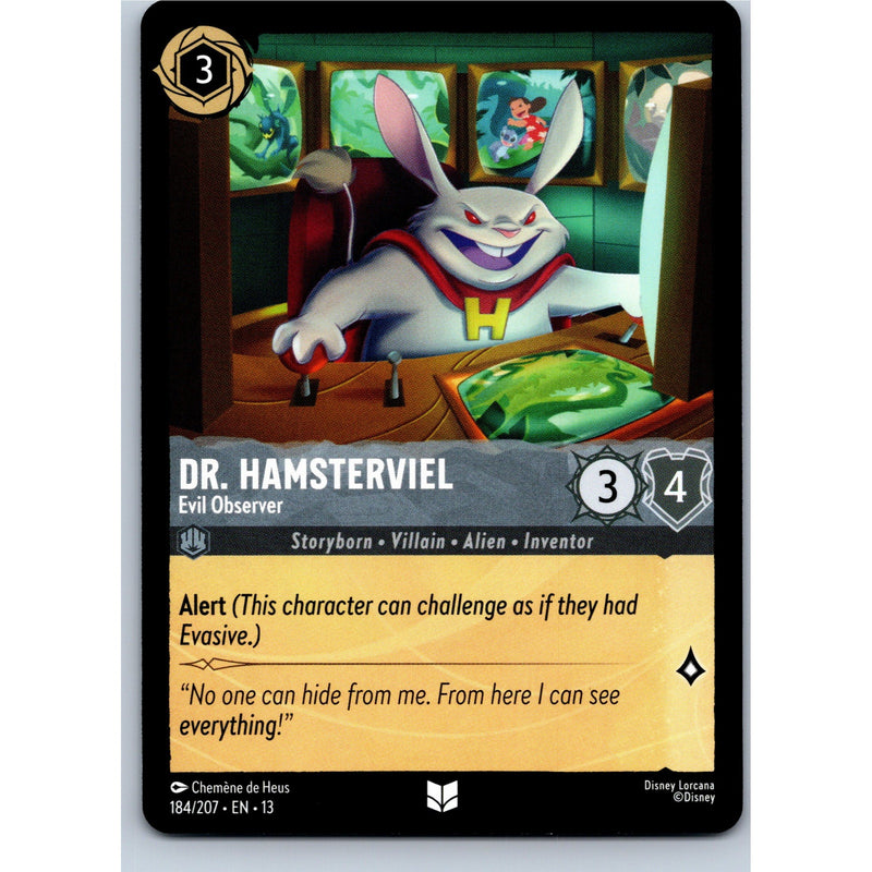 Disney Lorcana Dr. Hamsterviel - Evil Observer 184/207 AOTV Uncommon Nonfoil NM