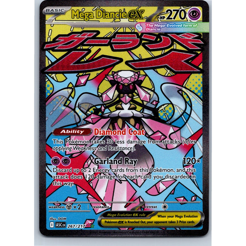 Pokemon Mega Diancie ex 267/217 Ascended Heroes Mega Attack Rare Holo NM