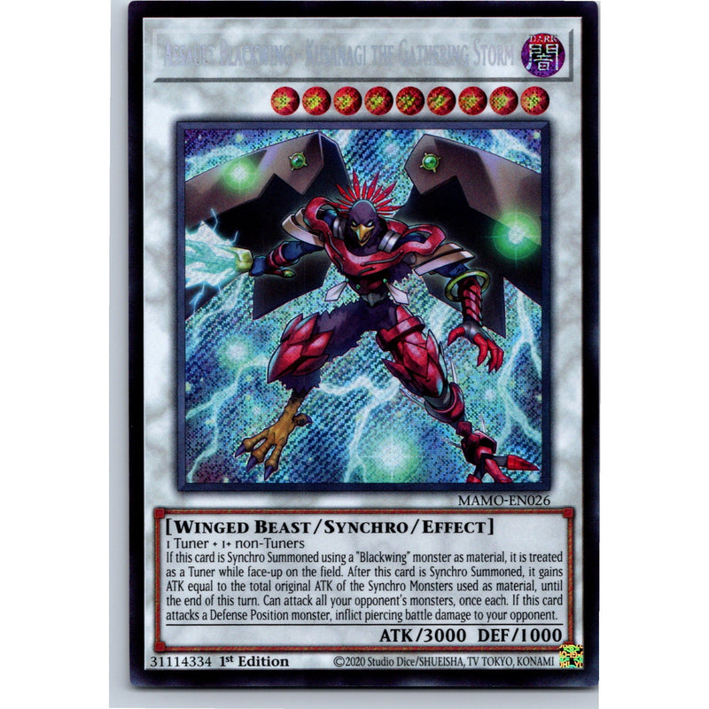 Yu-Gi-Oh! Assault Blackwing - Kusanagi the Gathering Storm MAMO-EN026 Secret NM