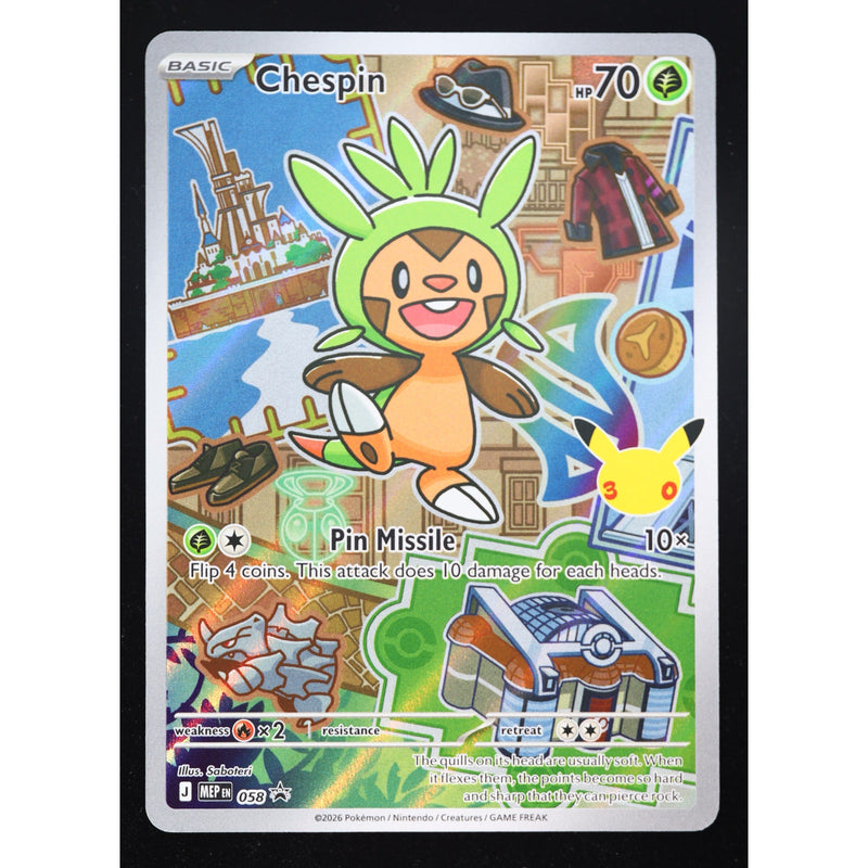 Pokemon Chespin MEP 058 First Partner Stamped Promo English NM