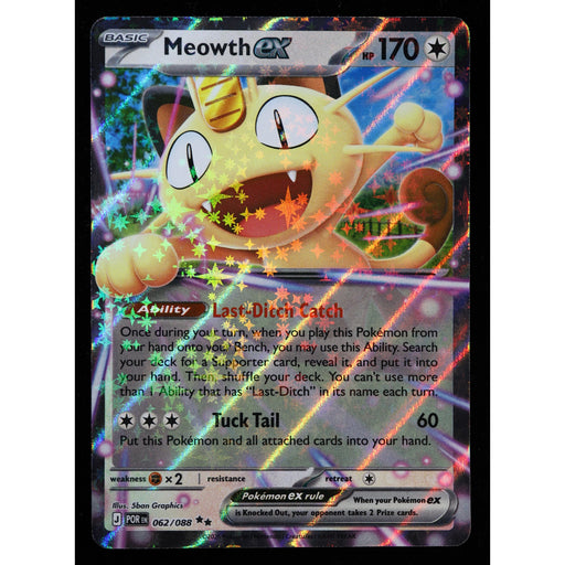 Pokemon Meowth ex 062/088 Double Rare Destined Rivals Near Mint front