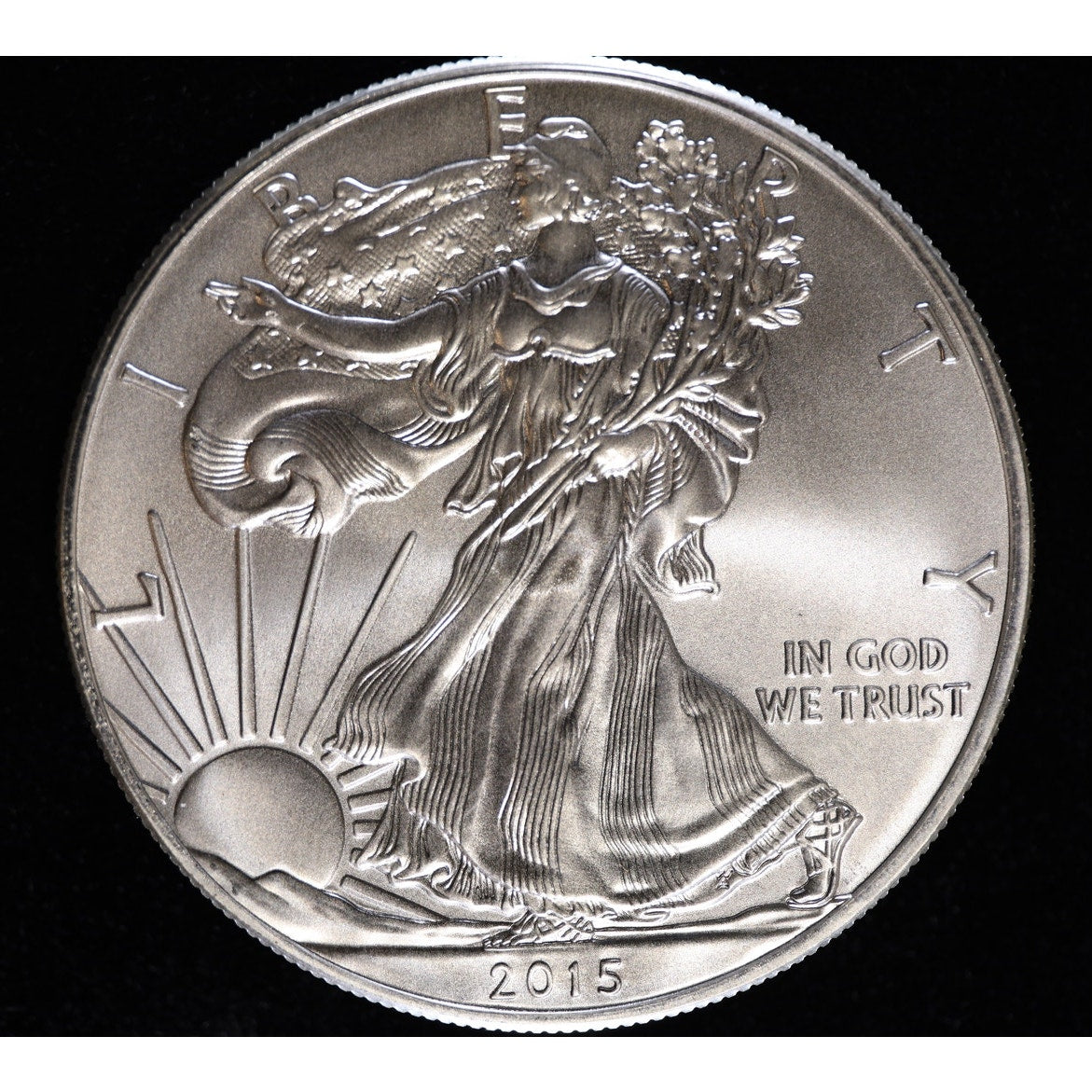 2015 American Silver Eagle 1 oz .999 fine silver bullion coin obverse