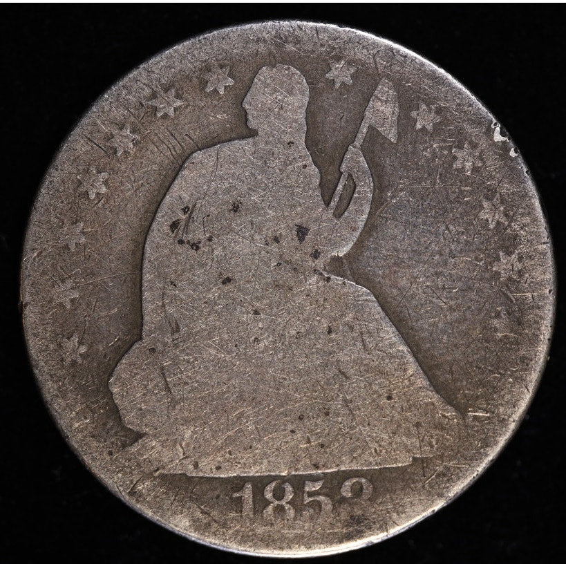 Rare 1858-O Seated Liberty Half Dollar - New Orleans Silver Coin Obverse