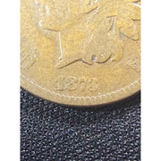 1873 Indian Head Cent Open 3 obverse semi key coin