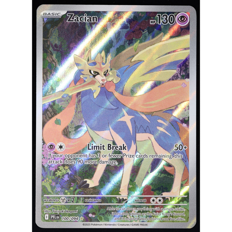 Pokemon Zacian 100/094 Phantasmal Flames Illustration Rare Holo English NM