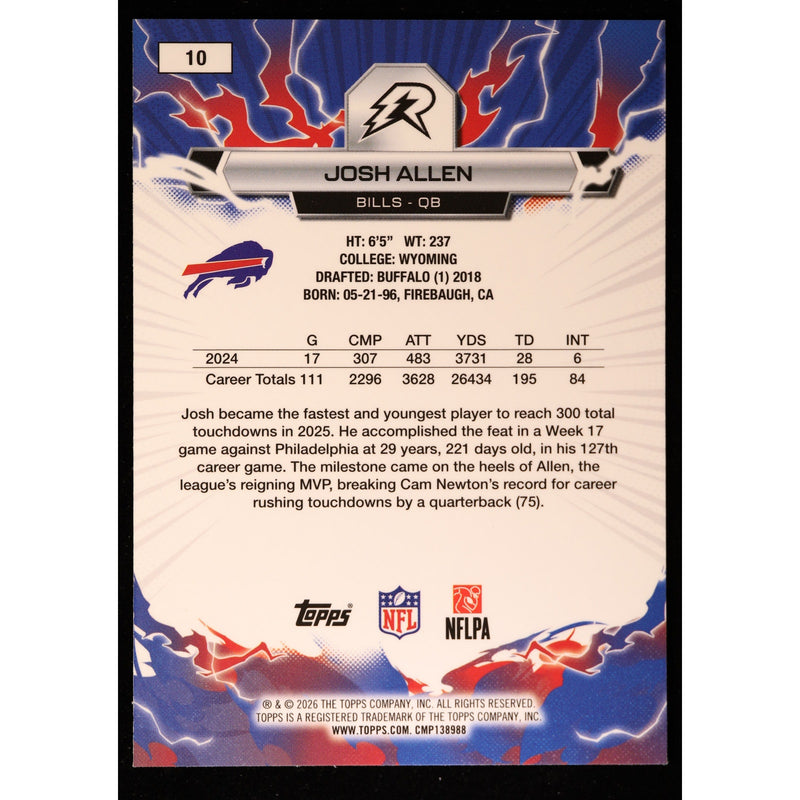 2025 Topps Resurgence Josh Allen #10 Sky Blue Pink — Near Mint