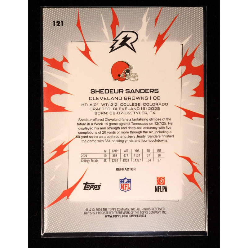 2025 Topps Resurgence Shedeur Sanders RC #121 Refractor — Near Mint