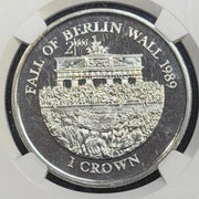 2000 Isle of Man Berlin Wall commemorative crown graded NGC MS67 copper nickel world coin obverse