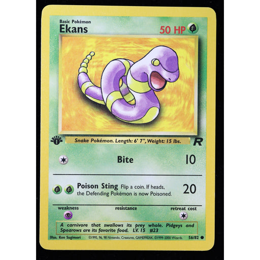 Pokémon Ekans 56/82 1st Edition Team Rocket WOTC 2000 Near Mint front