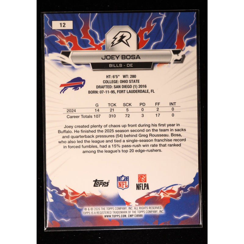 2025 Topps Resurgence Joey Bosa #12 Sky Blue Pink — Near Mint