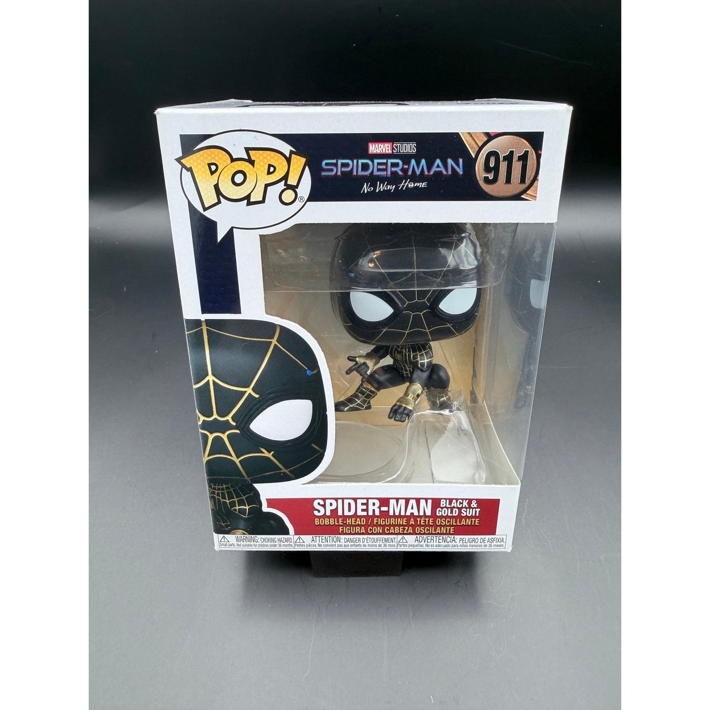 Spider Man Black Gold Suit Funko Pop 911 front box