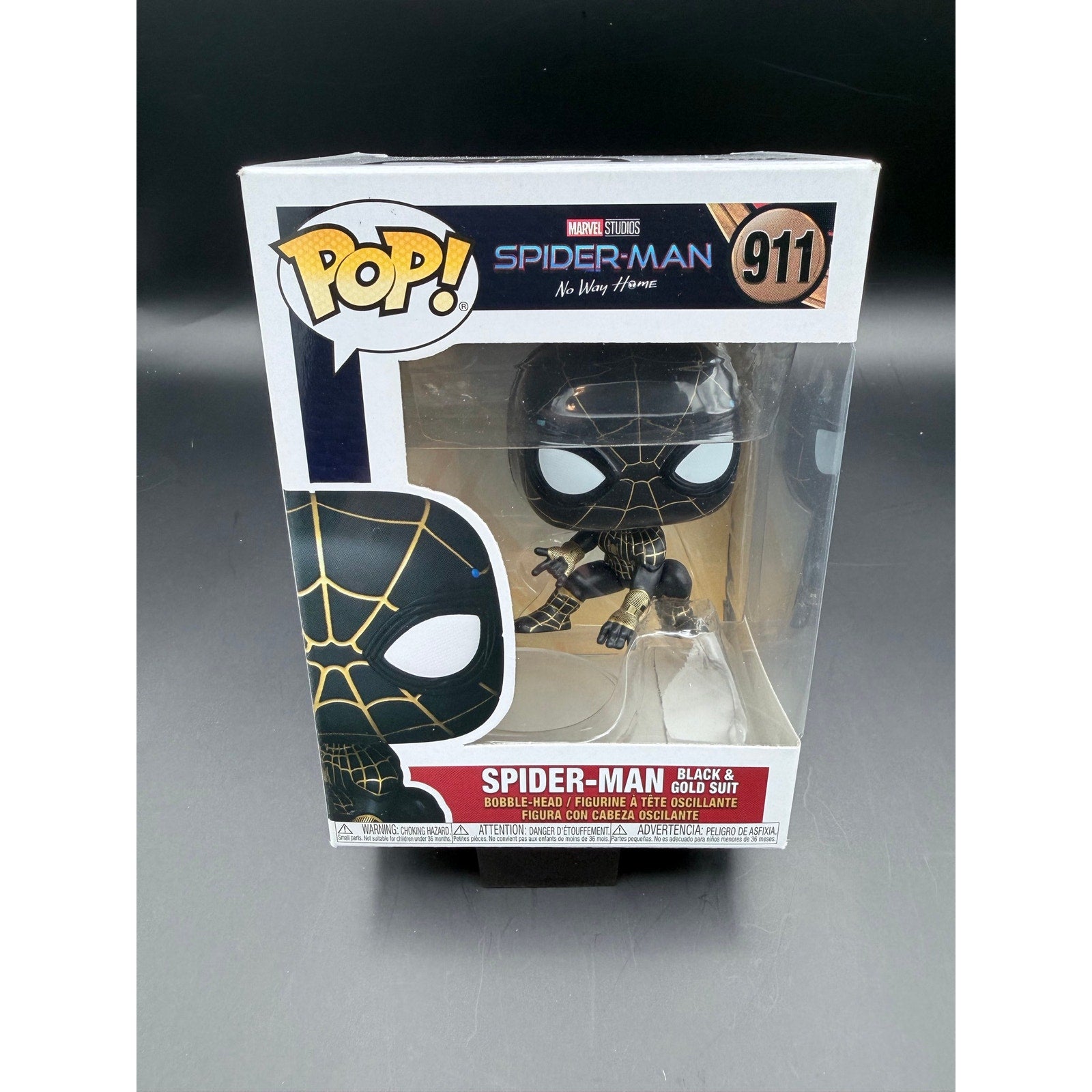 Spider Man Black Gold Suit Funko Pop 911 front box