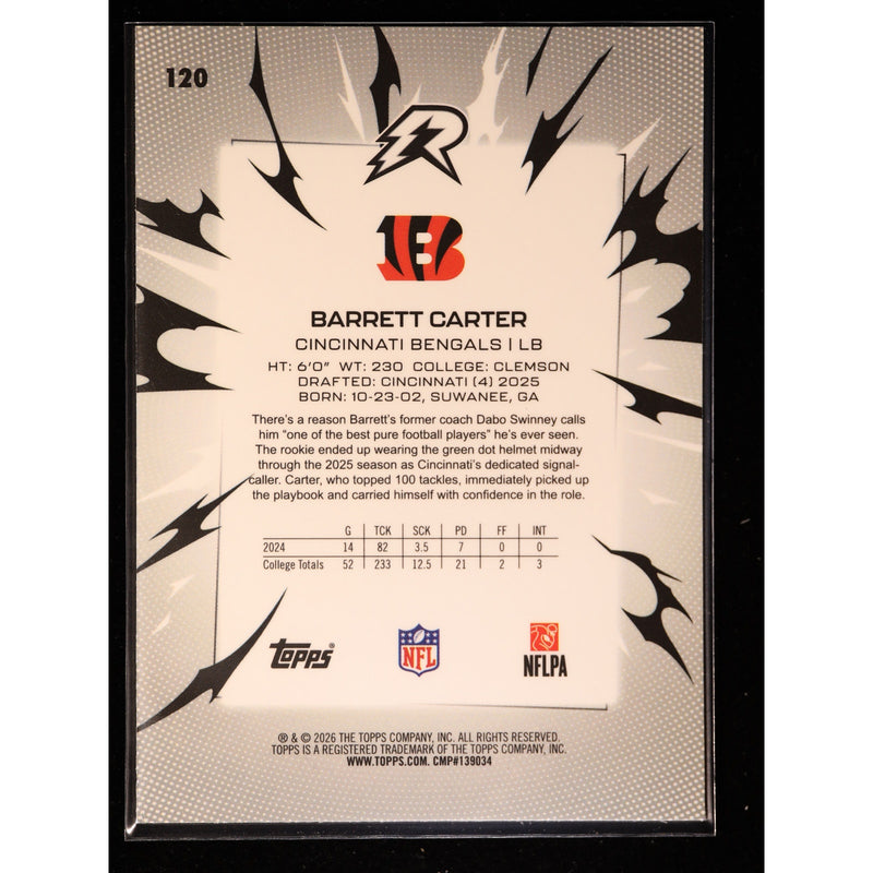 2025 Topps Resurgence Barrett Carter RC #120 — Near Mint
