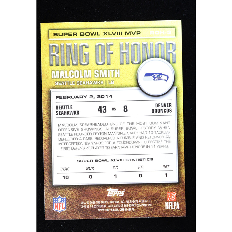 2026 Topps Flagship Malcolm Smith Ring of Honor ROH-3 — Near Mint