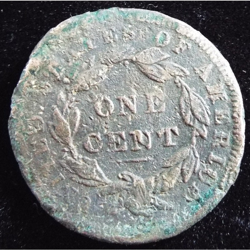 1838 Coronet Head Large Cent reverse cull early U.S. copper coin