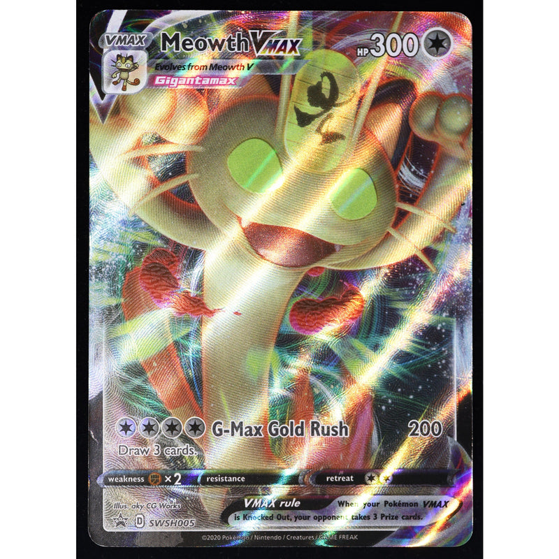 Pokemon Meowth VMAX SWSH005 Black Star Promo Holo English NM