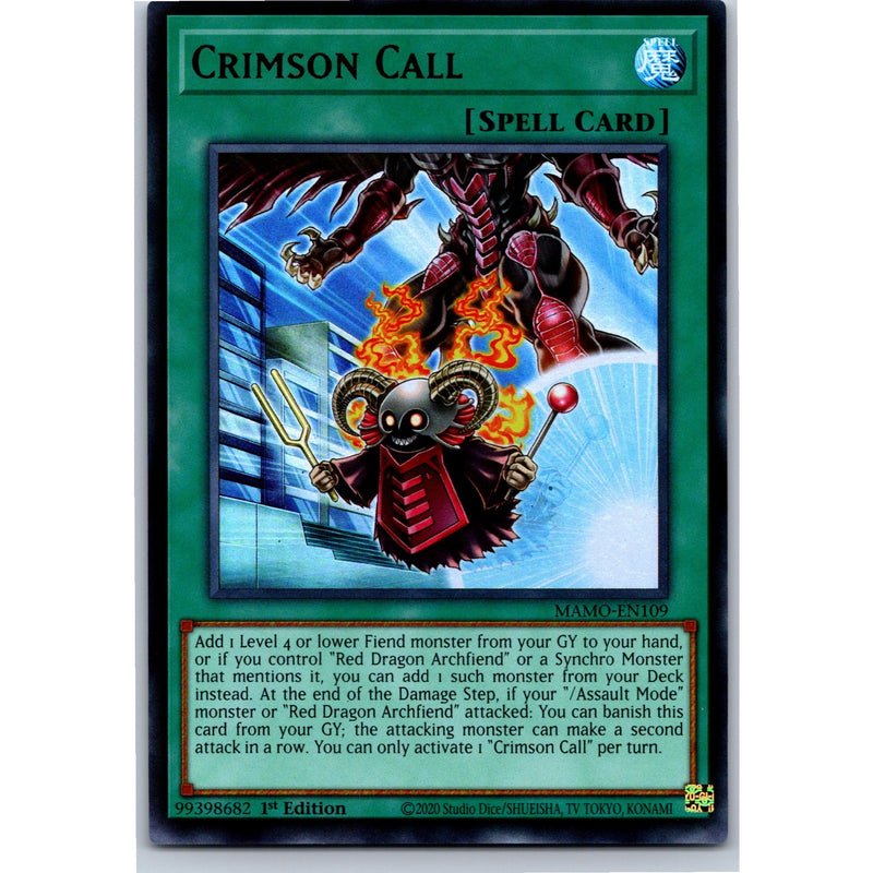 Yu-Gi-Oh! Crimson Call MAMO-EN109 Ultra Rare 1st Ed NM