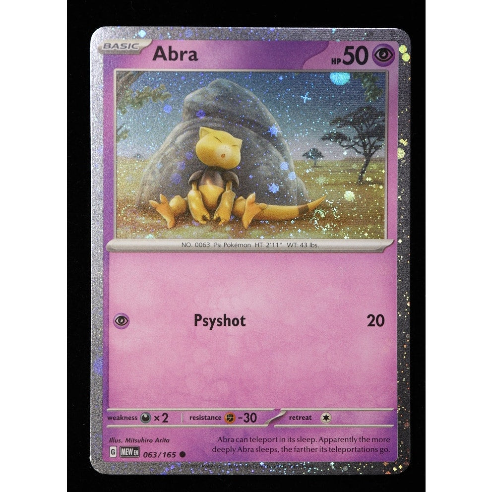 Pokemon 151 Abra Kadabra Cosmos Holo Swirl & Alakazam ex Evolution Set