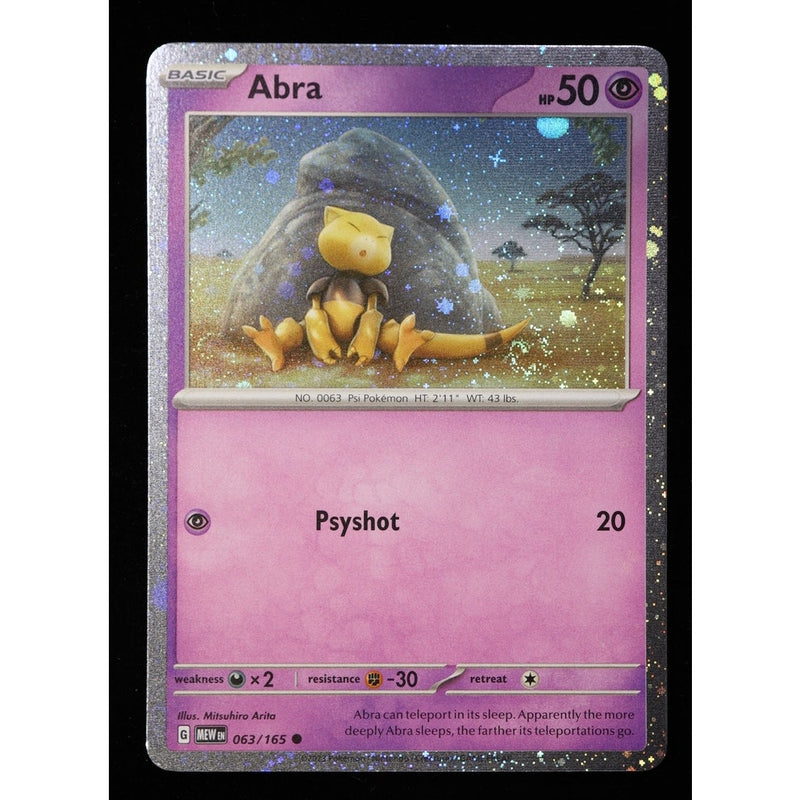 Pokemon 151 Abra Kadabra Cosmos Holo Swirl & Alakazam ex Evolution Set