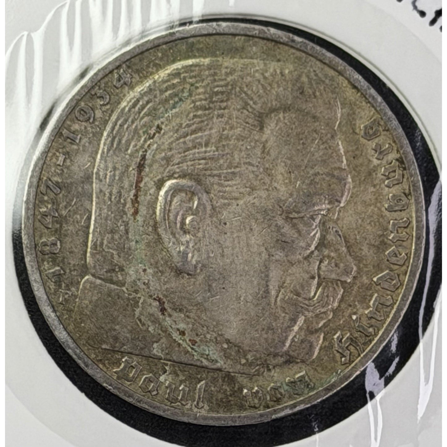 1939 F Germany 5 Reichsmark KM 94 silver coin obverse