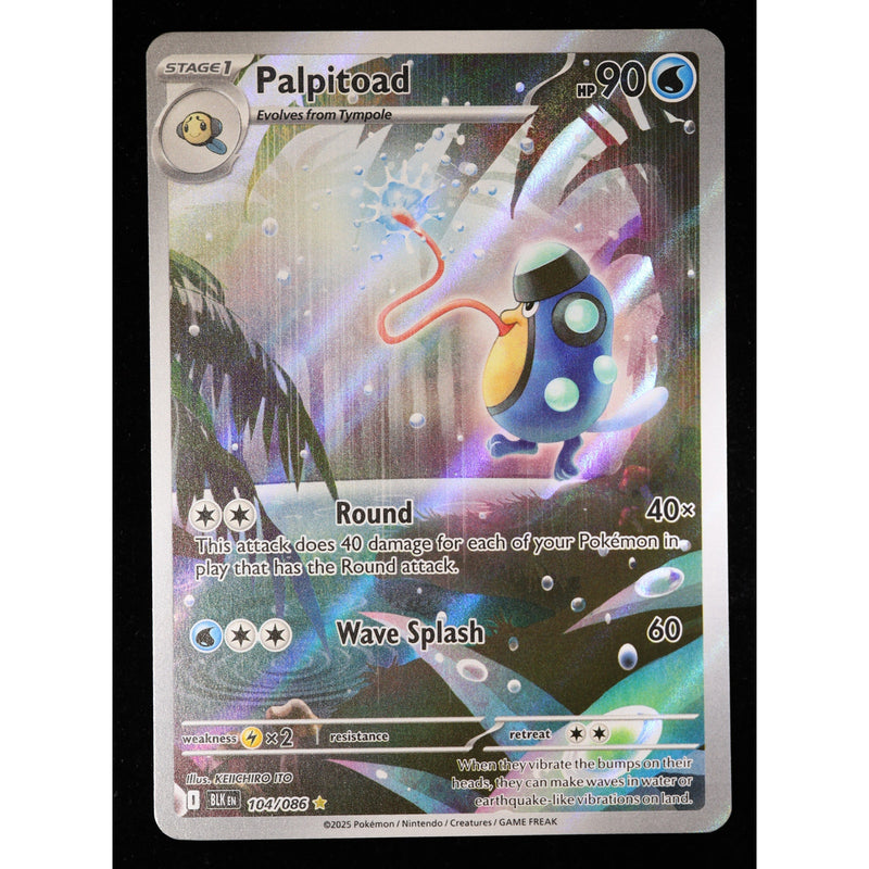 Pokemon Palpitoad 104/086 Illustration Rare IR Black Bolt Near Mint
