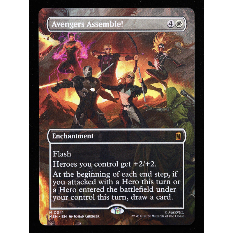 Avengers Assemble! 0341 MSH borderless Magic: The Gathering card, front view, Near Mint mythic nonfoil.
