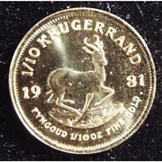 1981 1/10 oz Gold Krugerrand reverse springbok design