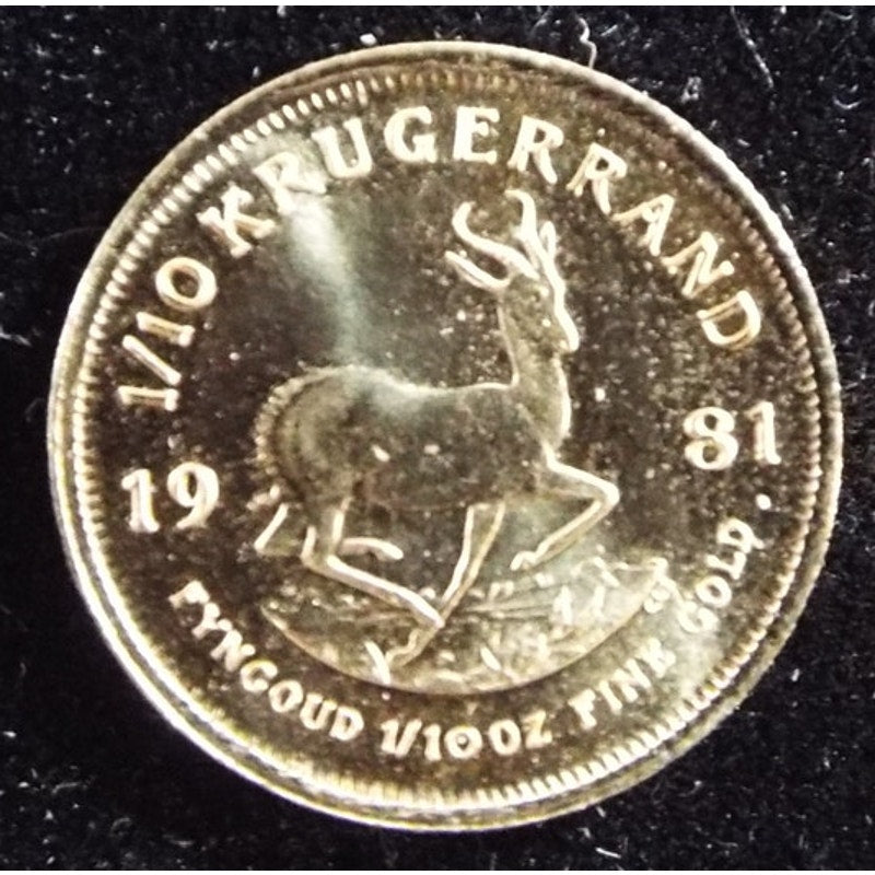 1981 1/10 oz Gold Krugerrand reverse springbok design