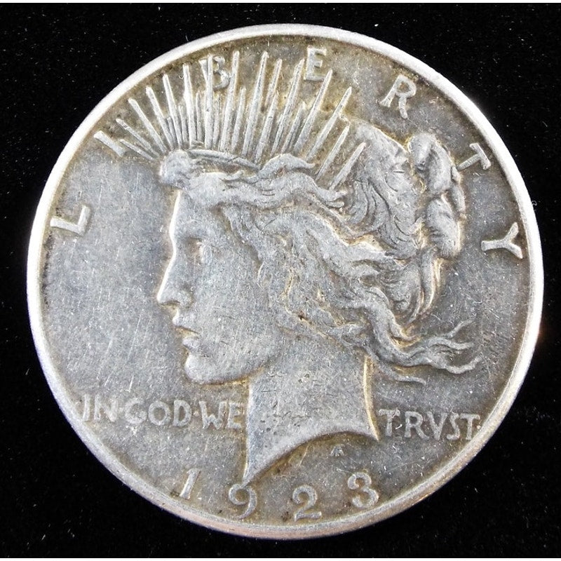 1923 Peace Silver Dollar obverse VF circulated 90 percent silver coin