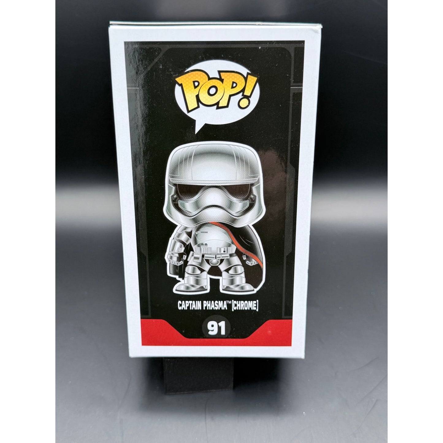 Funko Pop Captain Phasma Chrome 91 Smugglers Bounty side view