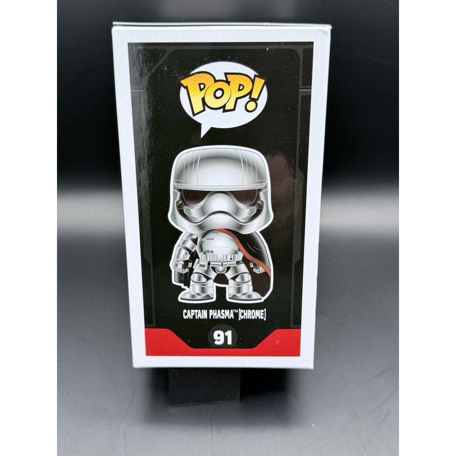 Funko Pop Captain Phasma Chrome 91 Smugglers Bounty side view