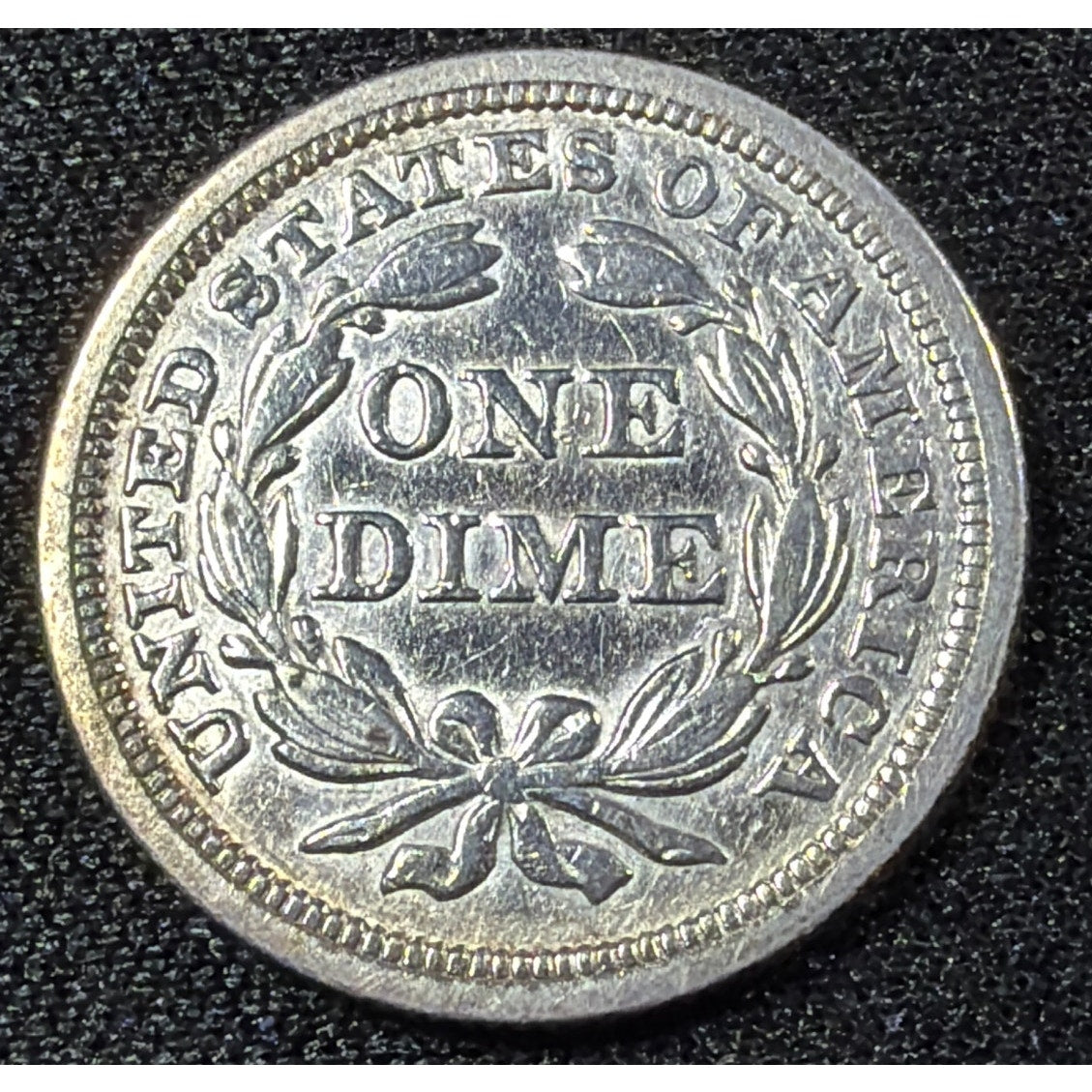 1842 Seated Liberty Dime reverse sharp detail