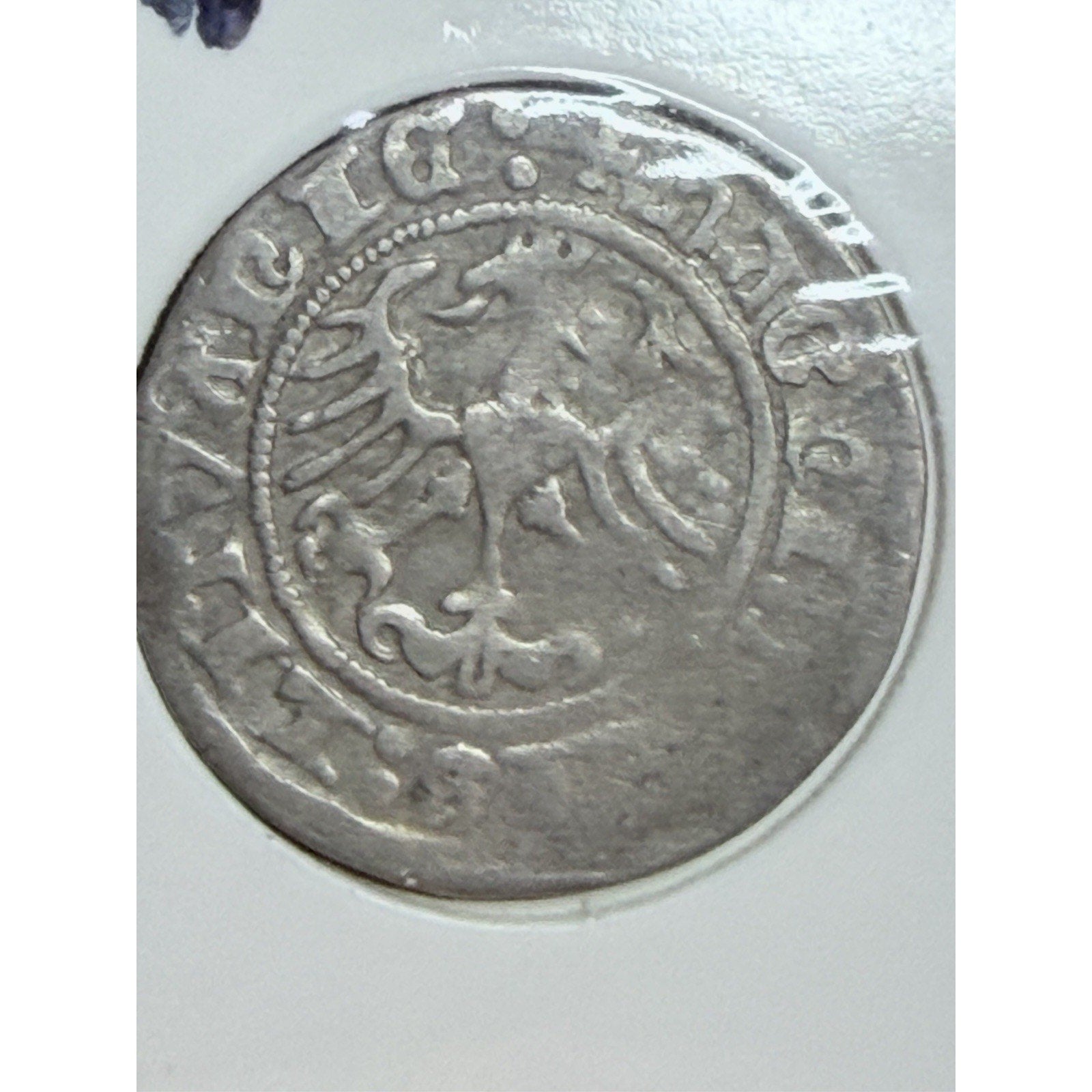 1514 Sigismund I Silver Half Groat medieval hammered coin reverse