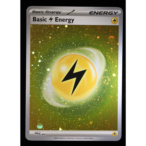 Pokémon Basic Lightning Energy 004 Cosmos Holo Multi Swirl | Scarlet & Violet Front