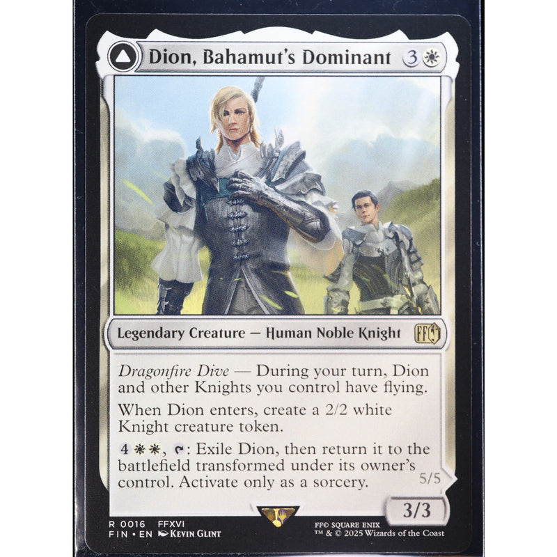 MTG Dion Bahamut's Dominant Bahamut Double Faced Final Fantasy Foil NM