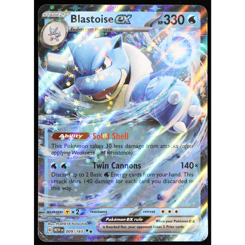 Pokemon Blastoise ex 009/165 Scarlet Violet 151 Double Rare Holo English NM