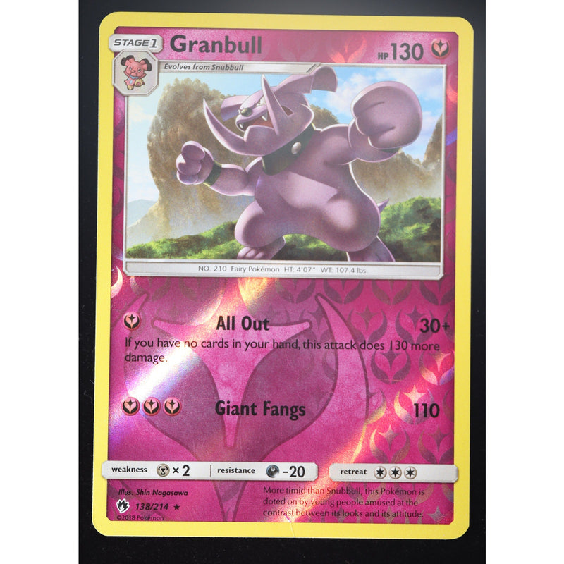 Pokemon Granbull 138/214 Lost Thunder Reverse Holo English NM