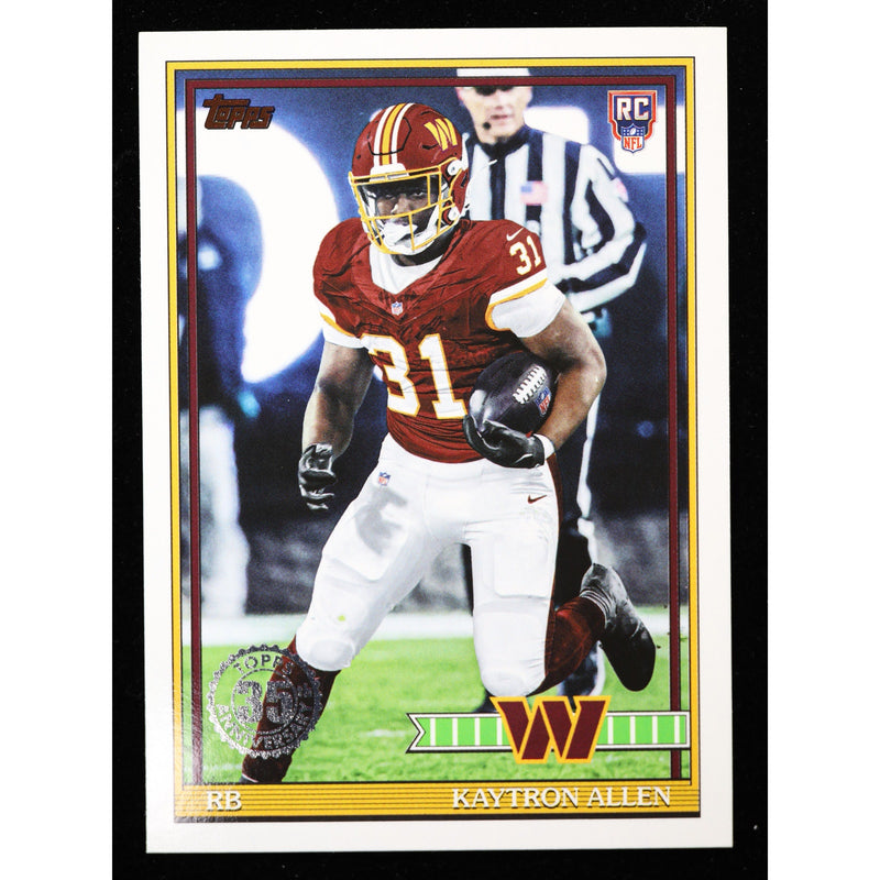 2026 Topps Flagship Kaytron Allen RC 1991 Topps 91TR-15 Football front