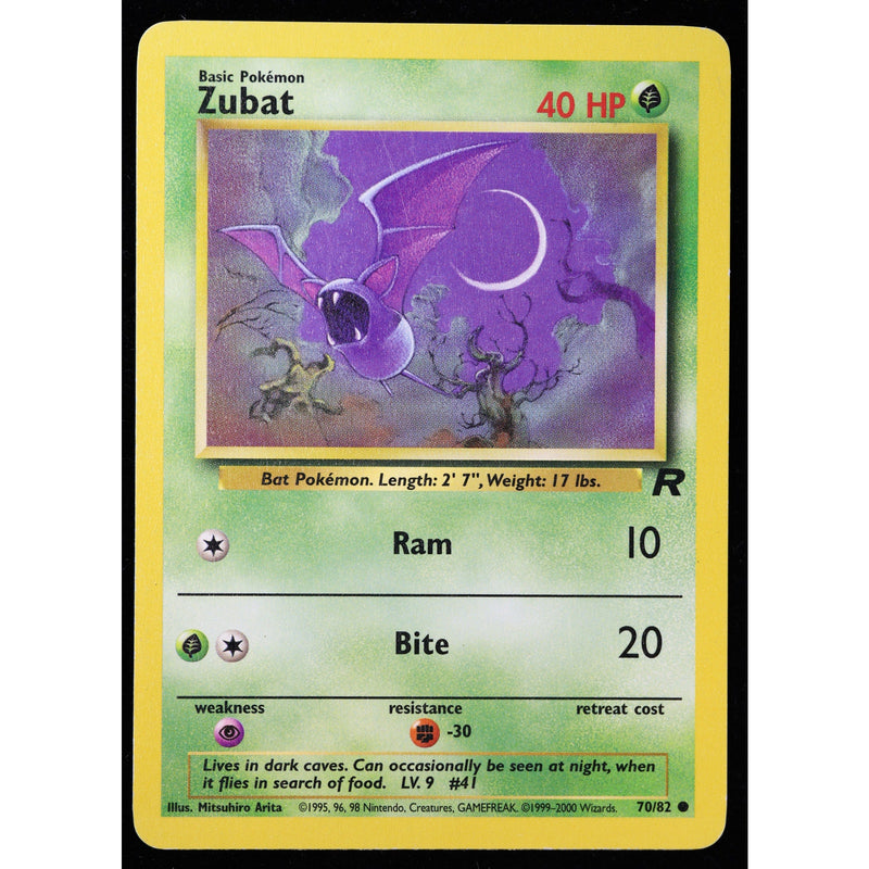Zubat 70/82 Team Rocket Unlimited 2000 Pokemon WOTC Vintage MP