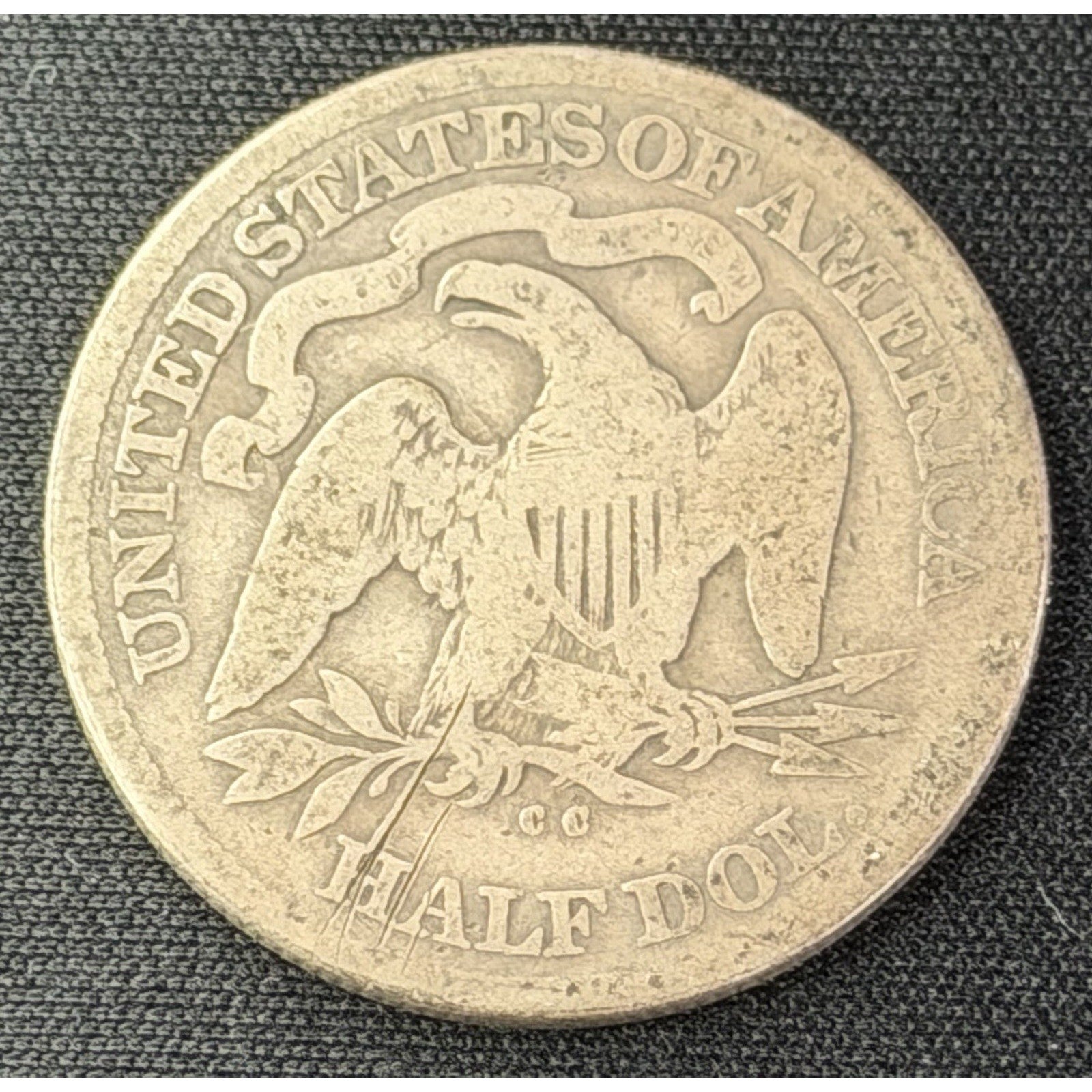 1877 CC Seated Liberty Half Dollar reverse Carson City silver coin
