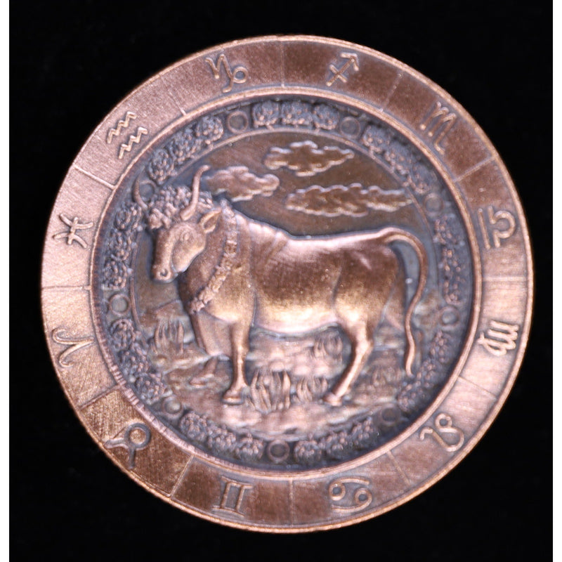 Monarch Precious Metals 1 oz .999 Fine Copper Zodiac Round | Taurus