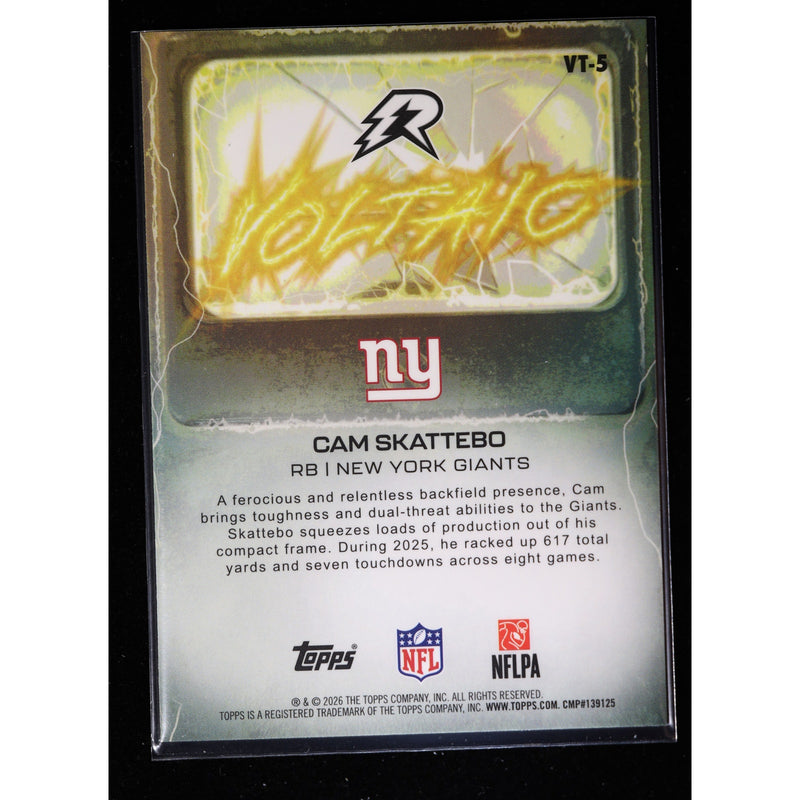 2025 Topps Resurgence Cam Skattebo RC Voltaic VT-5 — Near Mint