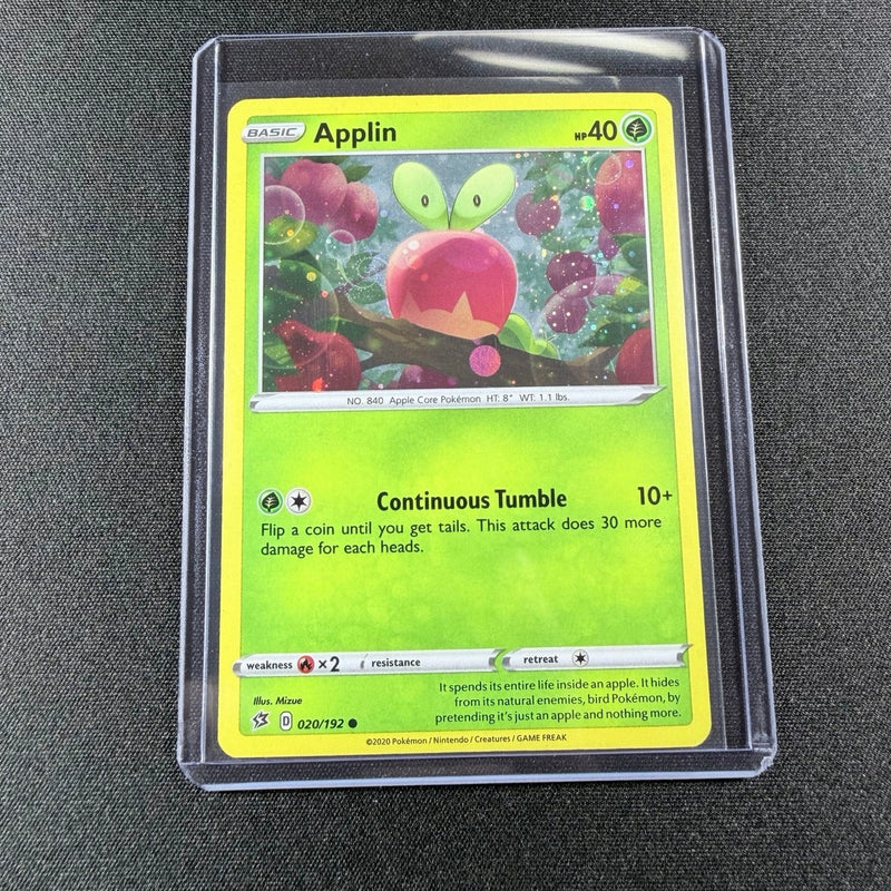 Applin Rebel Clash holo Pokemon card front view