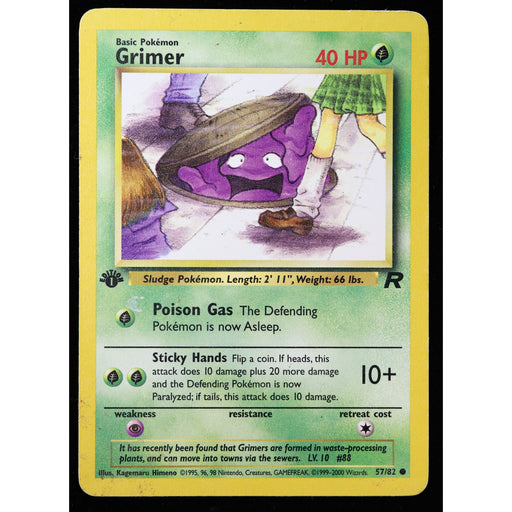 Pokémon Grimer 57/82 1st Edition Team Rocket WOTC 2000 Moderately Played front
