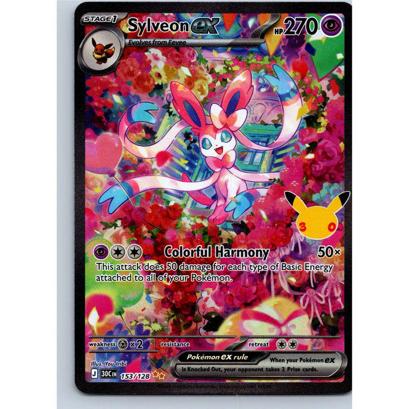 Pokemon Sylveon ex 153/128 Special Illustration Rare 30th Celebration NM