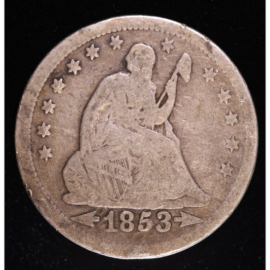 1853 Arrows and Rays Seated Liberty Quarter One Year Type Coin Obverse
