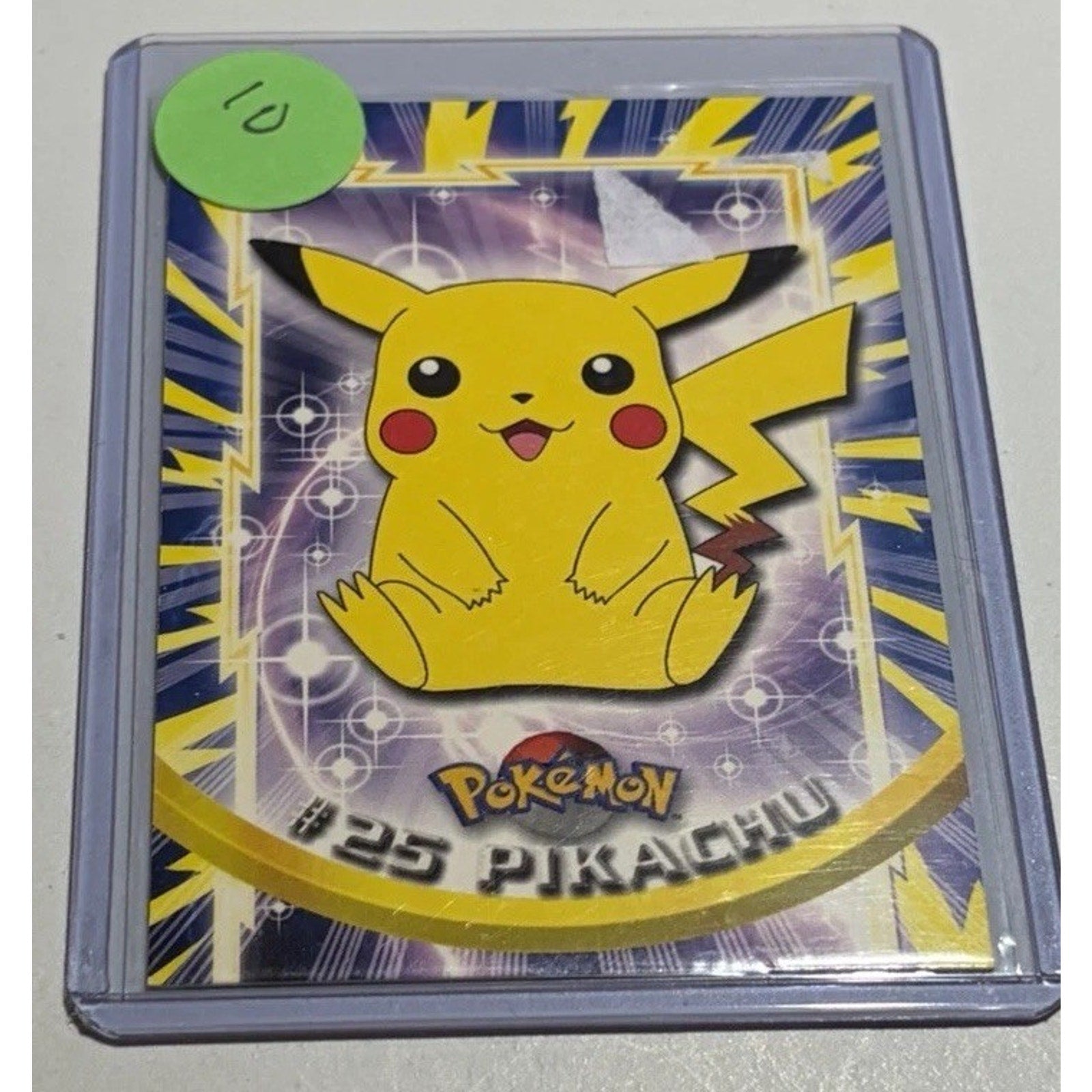 Pikachu 25 Topps Pokemon character card front view