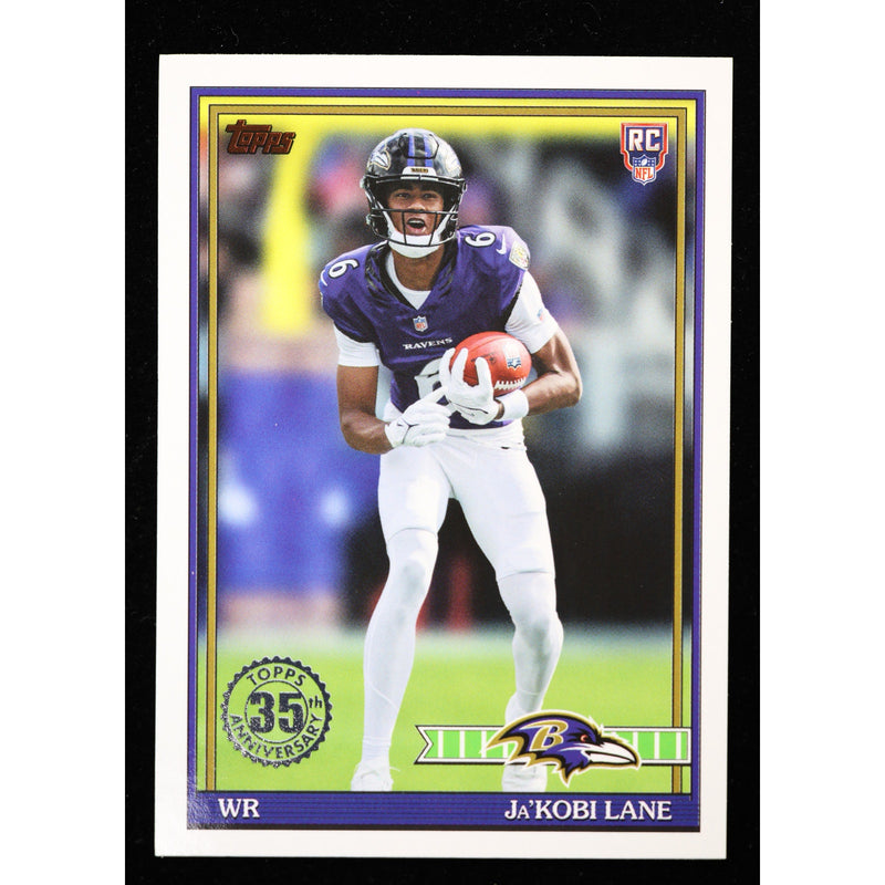2026 Topps Flagship Ja'Kobi Lane RC 1991 Topps 91TR-31 Ravens Football front