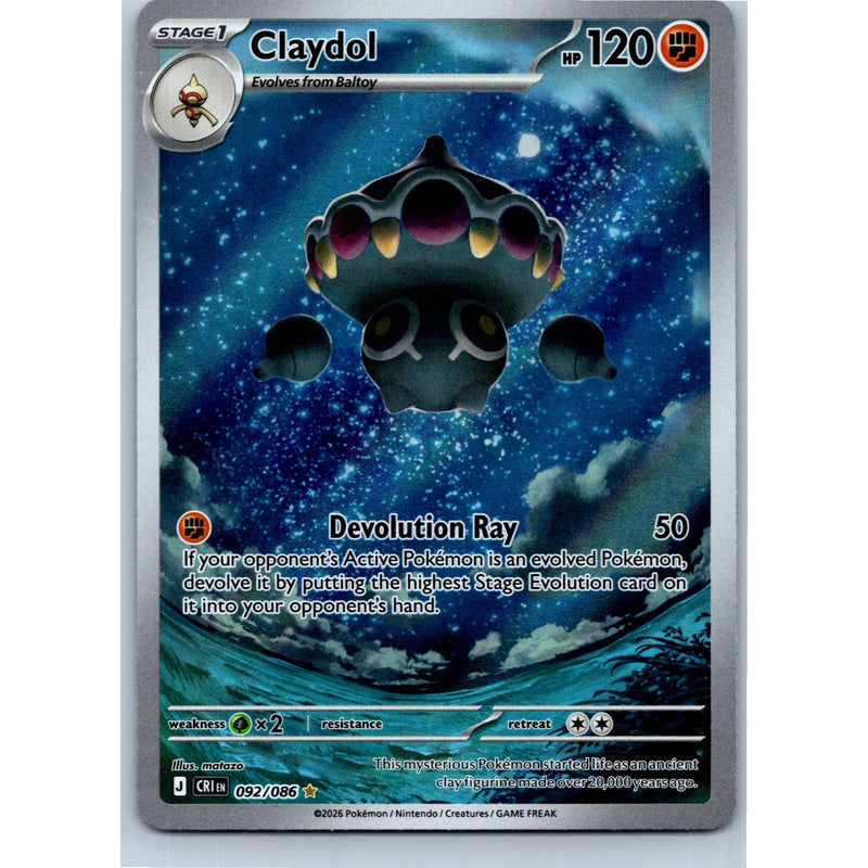 Pokemon Claydol 092/086 Chaos Rising Illustration Rare Holo English NM