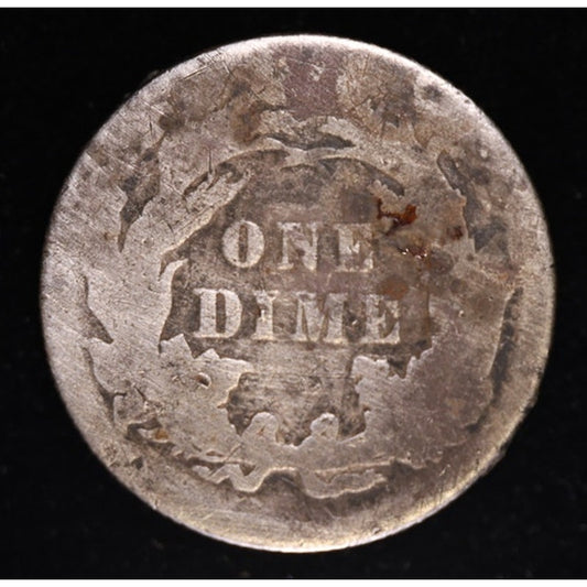 1889 Seated Liberty Dime 90 Percent Silver Coin Obverse